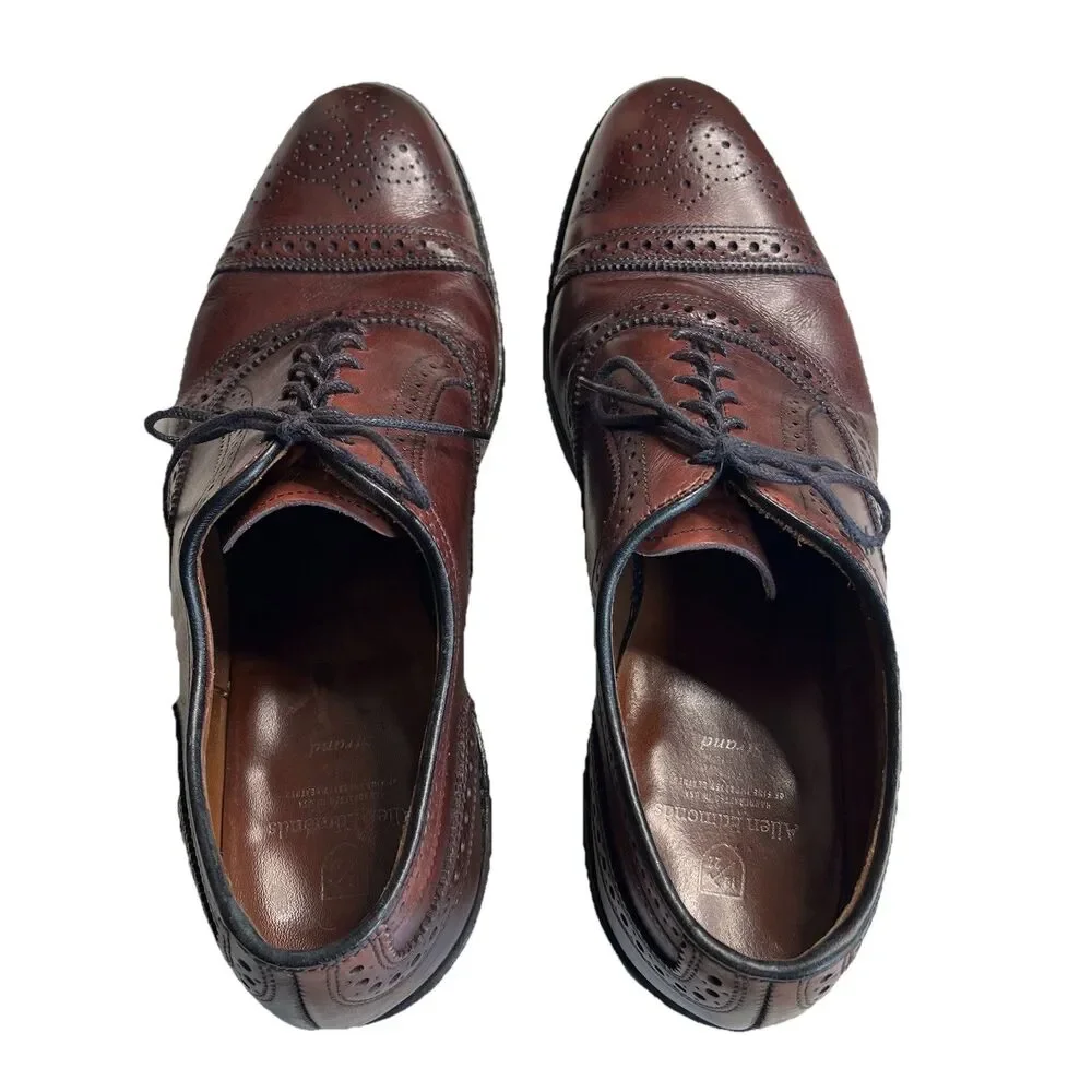Allen Edmonds “Strand” Cap-Toe Oxford Burgundy Ox Blood Men Dress Shoes Sz 10